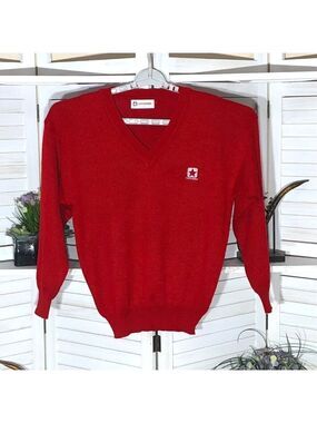 Converse wool blend sweater V neck lightweight preppy old money 90s Y2K golf L